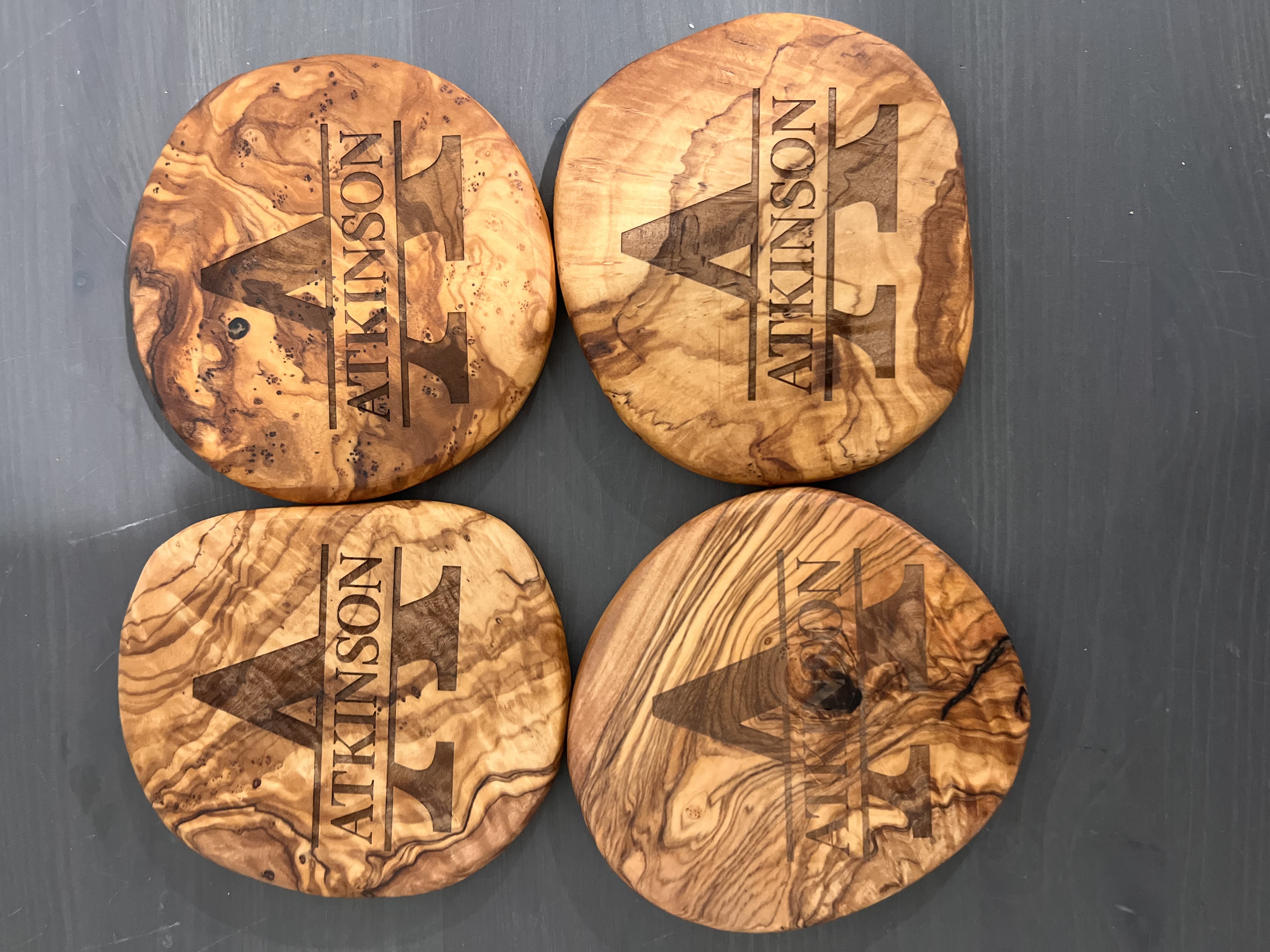Olive Wood Coasters (Set of 4)