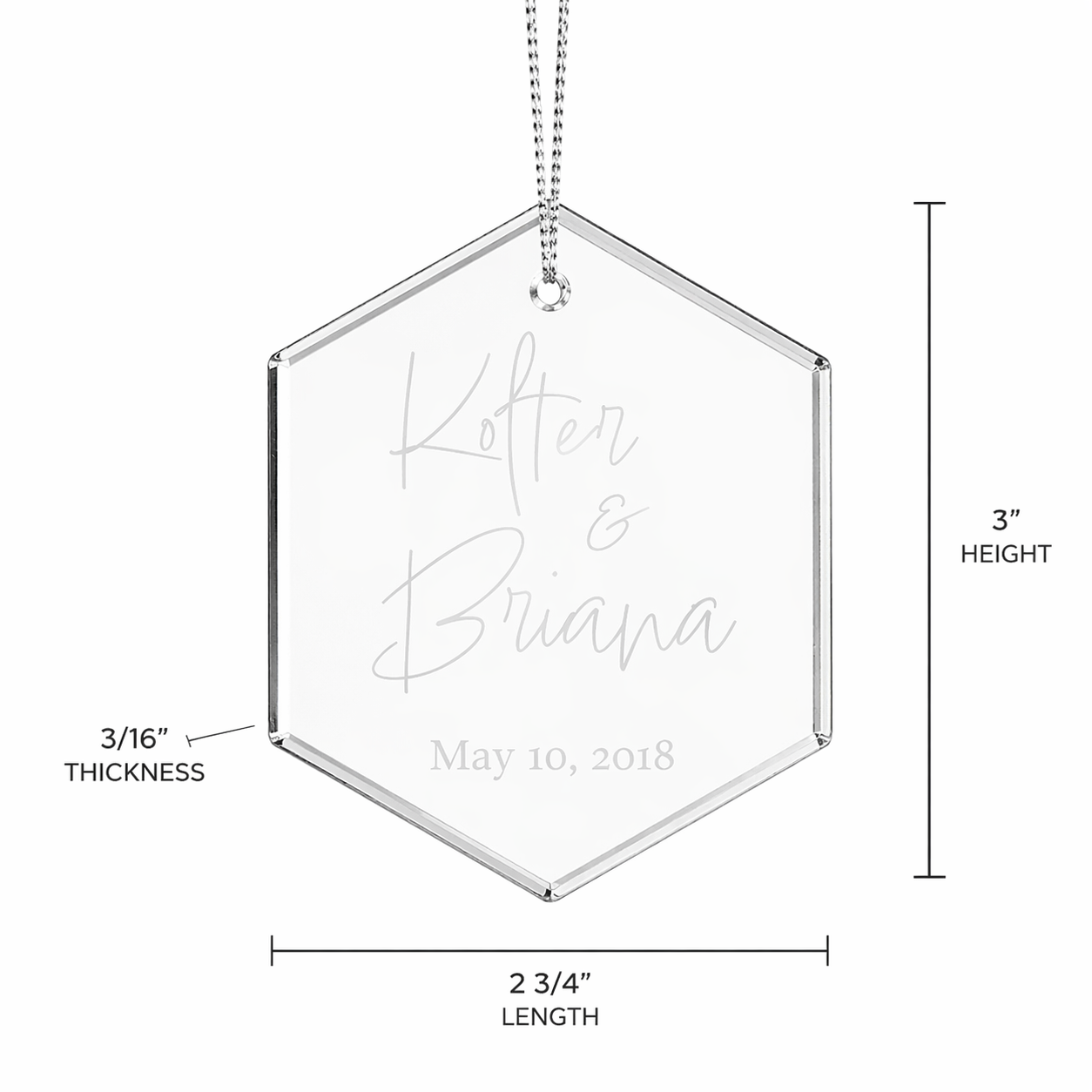 Crystal Ornament — Hexagon