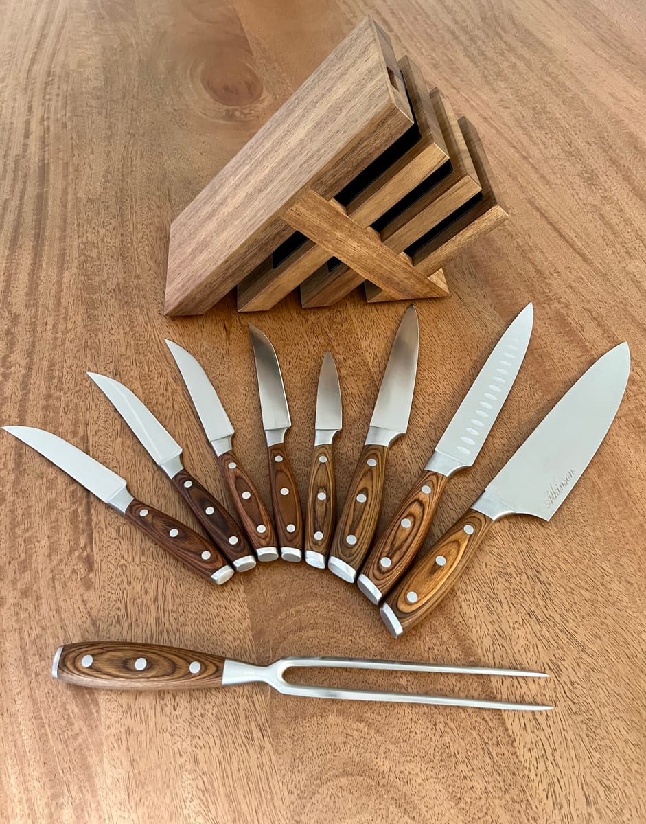 Engraved Knife Block Set